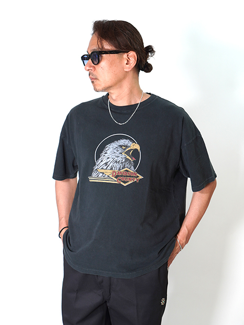 REMI RELIEF  HARD SP加工20/-天竺BIGサイズ ハーレーT- Vintage Black