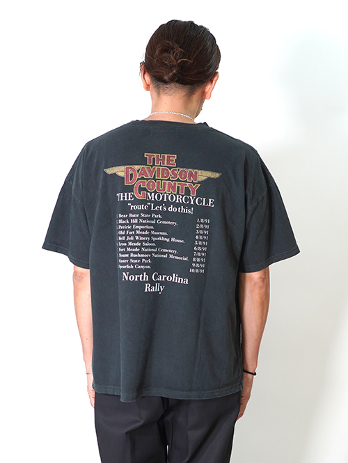 REMI RELIEF  HARD SP加工20/-天竺BIGサイズ ハーレーT- Vintage Black