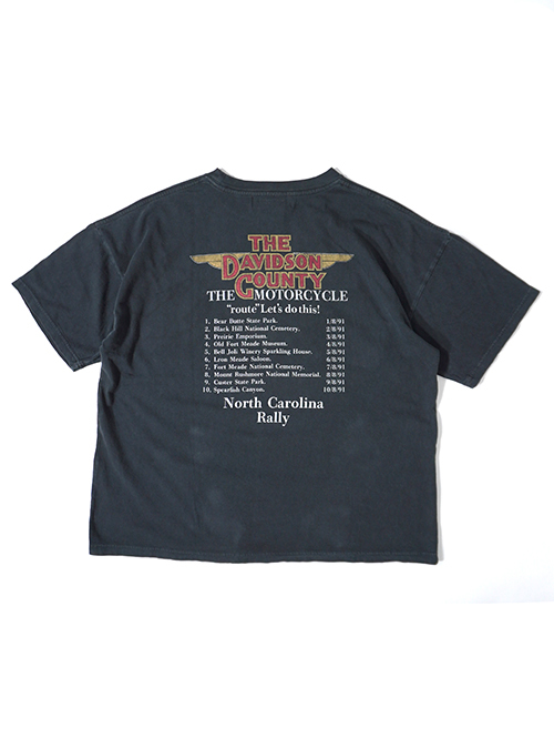 REMI RELIEF  HARD SP加工20/-天竺BIGサイズ ハーレーT- Vintage Black