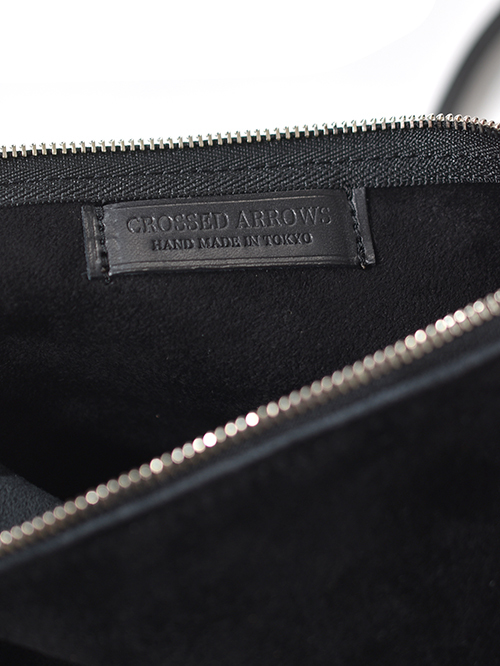 CROSSED  ARROWS  レザースタッズ　サコッシュバッグ 　L字　フラワー シルバー