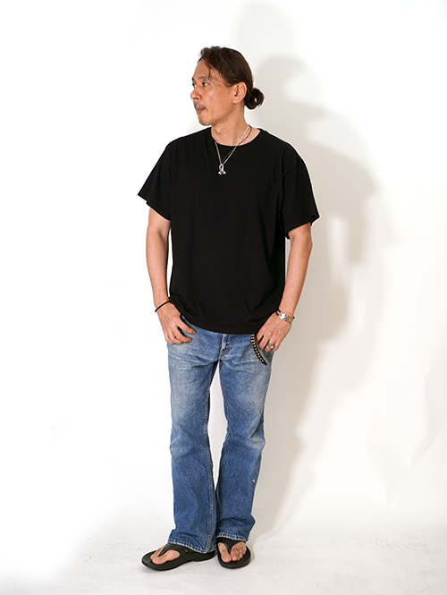 BTSA  Wide & Boxy Fit Short Sleeve Tee - Black
