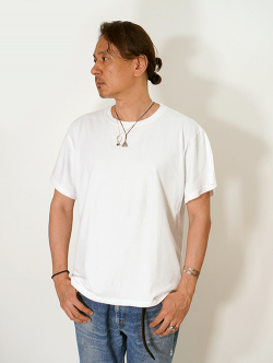 BTSA  Wide & Boxy Fit Short Sleeve Tee - White