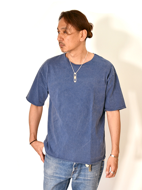 GRAB IN HOLLYWOOD  Heavy Weight Relax Fit All Cut Tee  - Pigment Indigo