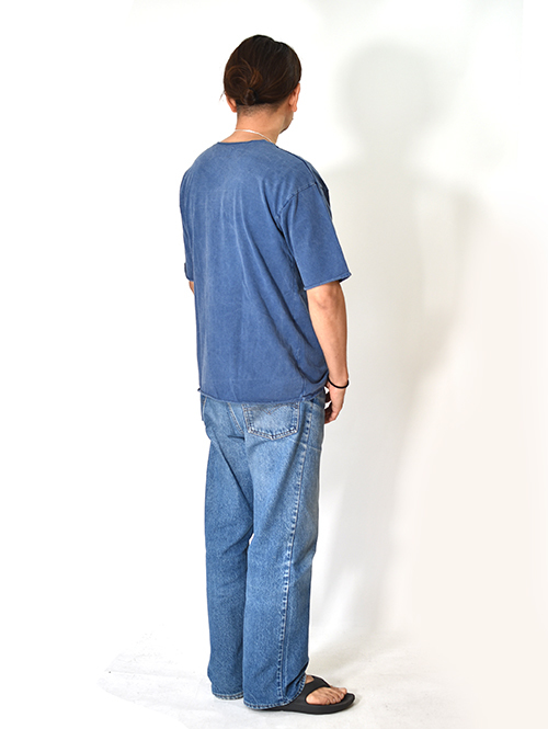 GRAB IN HOLLYWOOD  Heavy Weight Relax Fit All Cut Tee  - Pigment Indigo