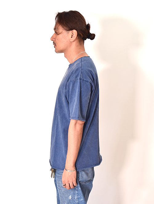 GRAB IN HOLLYWOOD  Heavy Weight Relax Fit All Cut Tee  - Pigment Indigo