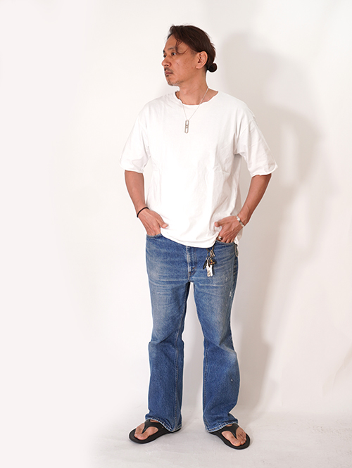 GRAB IN HOLLYWOOD  Heavy Weight Relax Fit All Cut Tee  - Off White
