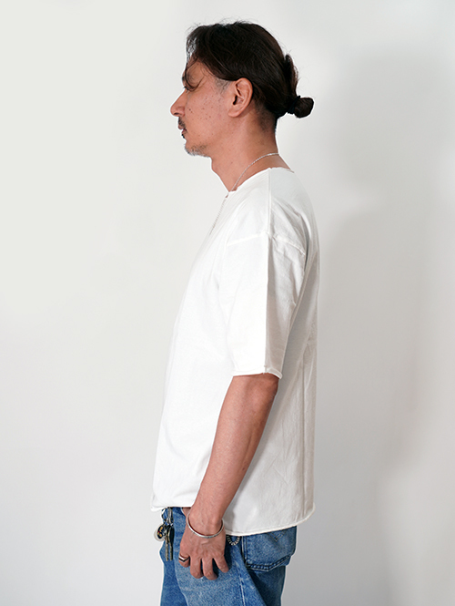 GRAB IN HOLLYWOOD  Heavy Weight Relax Fit All Cut Tee  - Off White