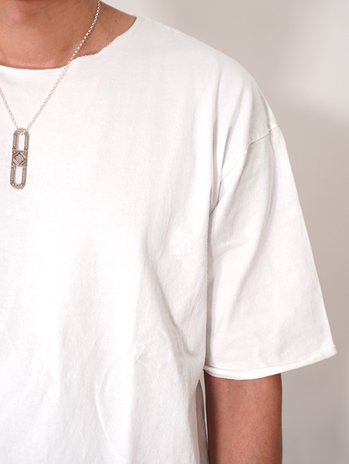 GRAB IN HOLLYWOOD  Heavy Weight Relax Fit All Cut Tee  - Off White