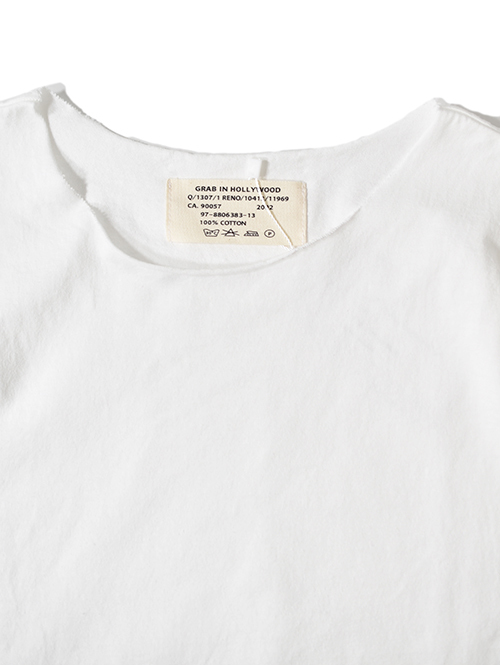 GRAB IN HOLLYWOOD  Heavy Weight Relax Fit All Cut Tee  - Off White