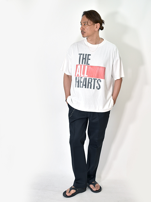 REMI RELIEF  NEW SP加工20/-天竺BIGサイズT（THE ALL HEARTS)- Off White