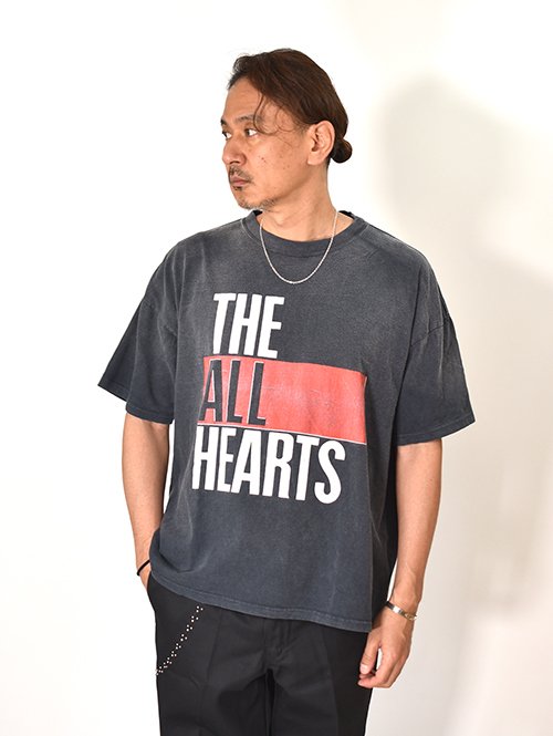 REMI RELIEF  NEW SP加工20/-天竺BIGサイズT（THE ALL HEARTS)- Vintage Black