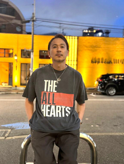 REMI RELIEF  NEW SP加工20/-天竺BIGサイズT（THE ALL HEARTS)- Vintage Black