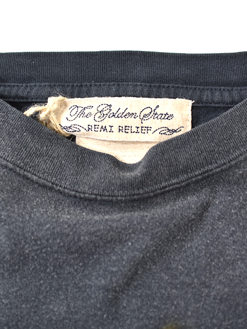 REMI RELIEF  NEW SP加工20/-天竺BIGサイズT（THE ALL HEARTS)- Vintage Black