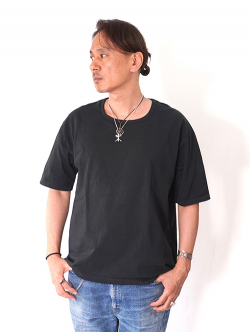 GRAB IN HOLLYWOOD  Heavy Weight Relax U Neck Tee  - Black
