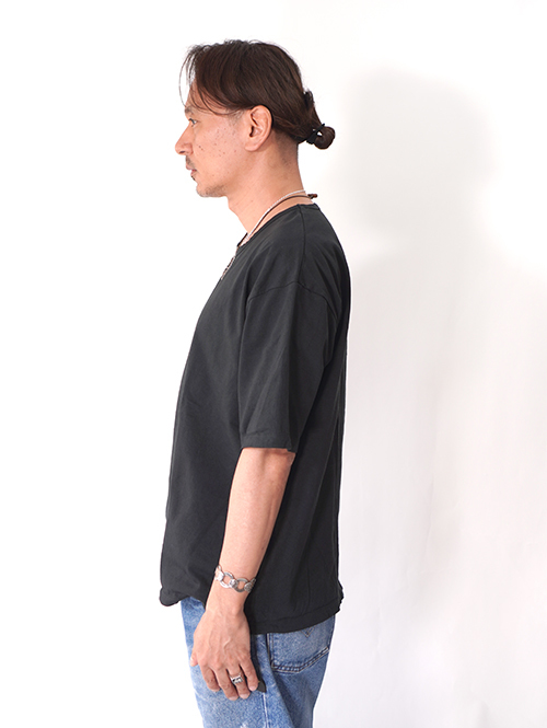 GRAB IN HOLLYWOOD  Heavy Weight Relax U Neck Tee  - Black