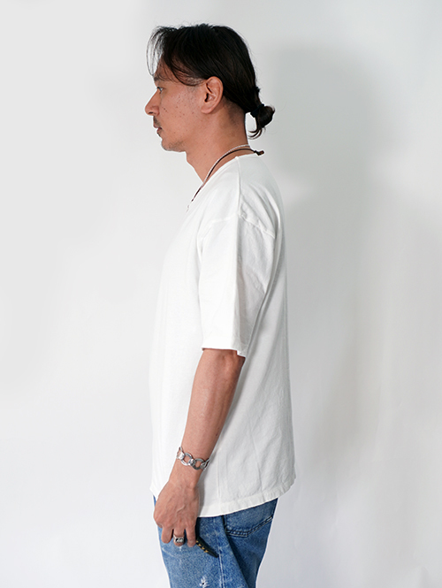 GRAB IN HOLLYWOOD  Heavy Weight Relax U Neck Tee  - Off White
