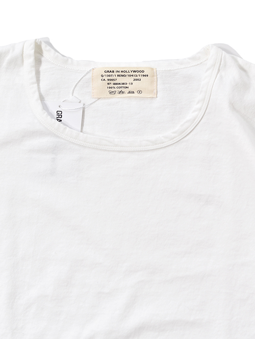GRAB IN HOLLYWOOD  Heavy Weight Relax U Neck Tee  - Off White