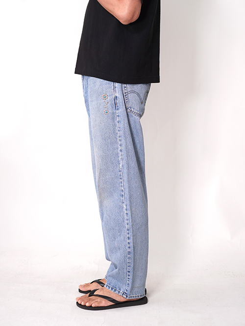 Vintage Levi's カスタムデニムパンツ 550 - 33 (B) 縦柄