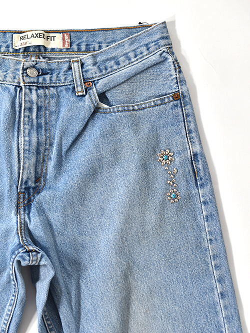 Vintage Levi's カスタムデニムパンツ 550 - 33 (B) 縦柄