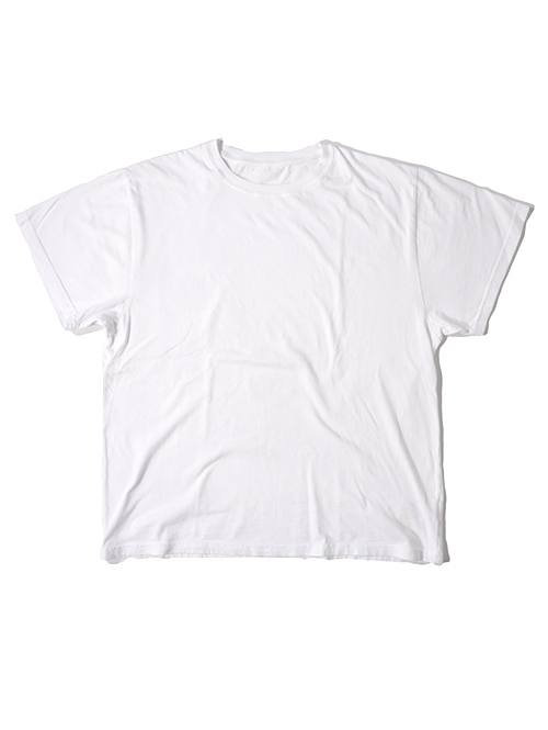 BTSA  Wide & Boxy Fit Short Sleeve Tee - White