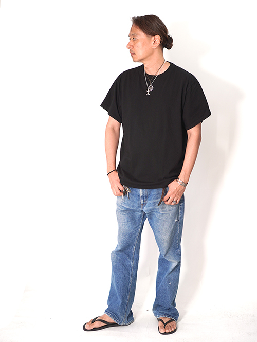 BTSA  Wide & Boxy Fit Short Sleeve Tee - Black