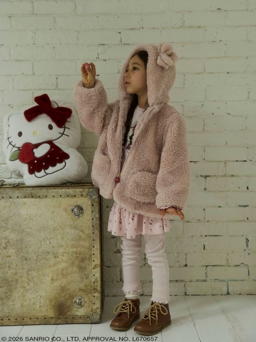 【HELLO KITTY/】キティ耳付きボアブルゾン| 限定　キティ　｜PINK