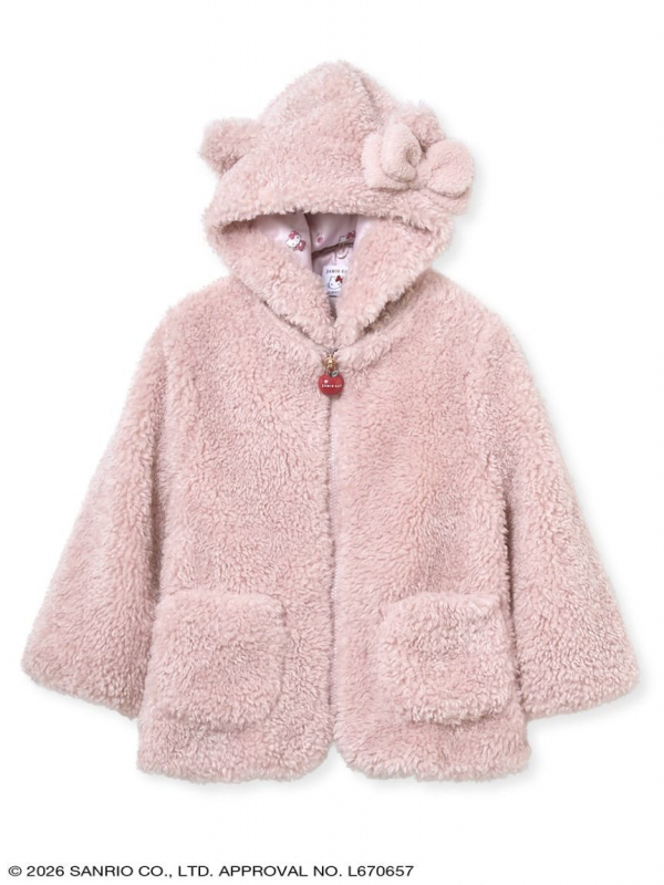 【HELLO KITTY/】キティ耳付きボアブルゾン| 限定　キティ　｜PINK