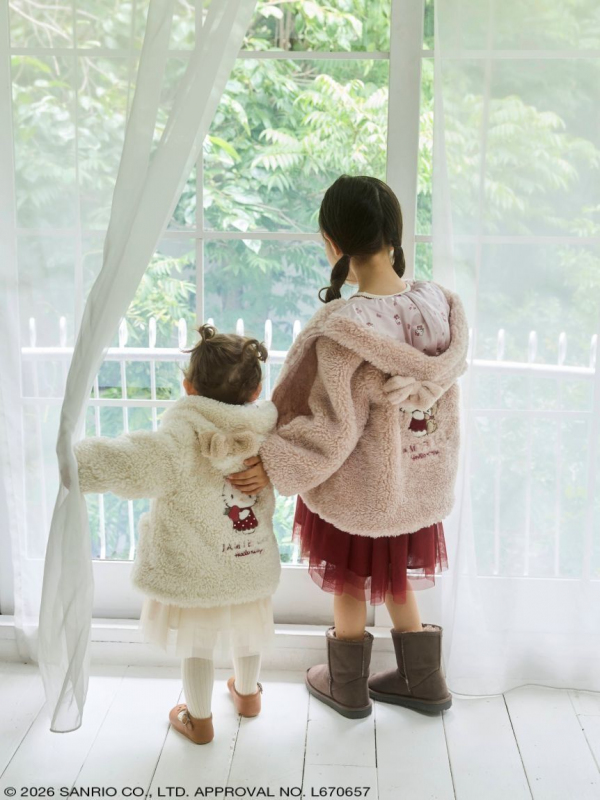 【HELLO KITTY/】キティ耳付きボアブルゾン| 限定　キティ　｜PINK