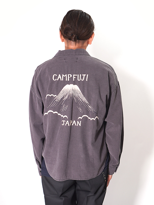 REMI RELIEF  Wide Military shirt (刺繍：Japan) - Charcoal
