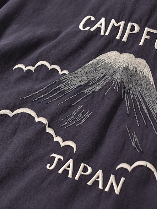 REMI RELIEF  Wide Military shirt (刺繍：Japan) - Charcoal
