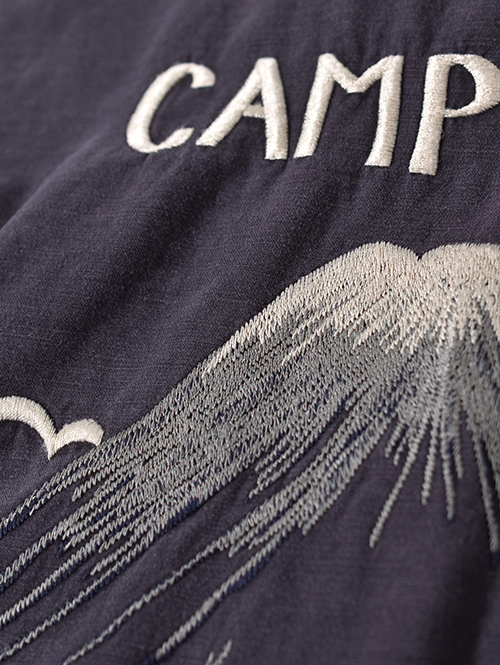 REMI RELIEF  Wide Military shirt (刺繍：Japan) - Charcoal
