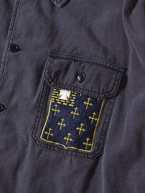 REMI RELIEF  Wide Military shirt (刺繍：Japan) - Charcoal