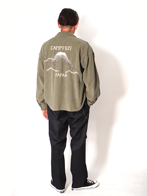 REMI RELIEF  Wide Military shirt (刺繍：Japan) - Khaki