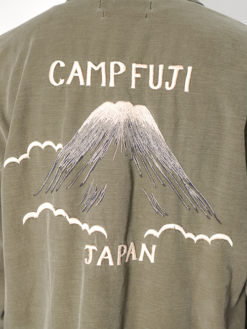 REMI RELIEF  Wide Military shirt (刺繍：Japan) - Khaki
