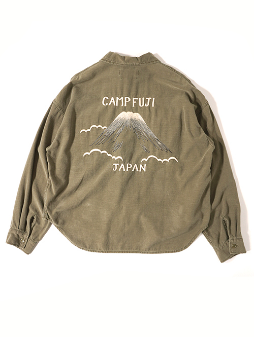 REMI RELIEF  Wide Military shirt (刺繍：Japan) - Khaki