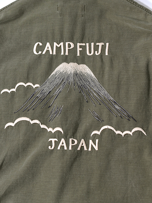 REMI RELIEF  Wide Military shirt (刺繍：Japan) - Khaki