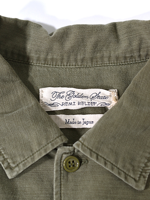 REMI RELIEF  Wide Military shirt (刺繍：Japan) - Khaki