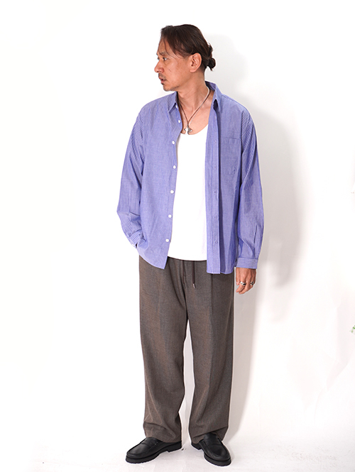 LANCER CLOTHING  ストライプシャツ - Blue
