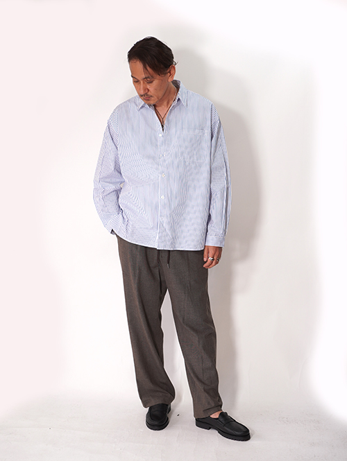LANCER CLOTHING  ストライプシャツ - White