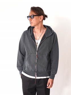 REMI RELIEF  |  SP加工裏毛ZIPパーカー  - Vintage Black