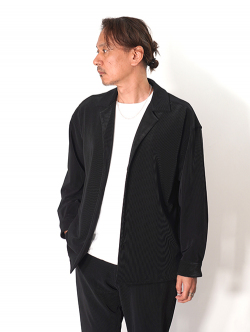 SALUTE HELM  | ロイカ™︎コードピケ サイドポケ付シャツジャケット(56505) - Black