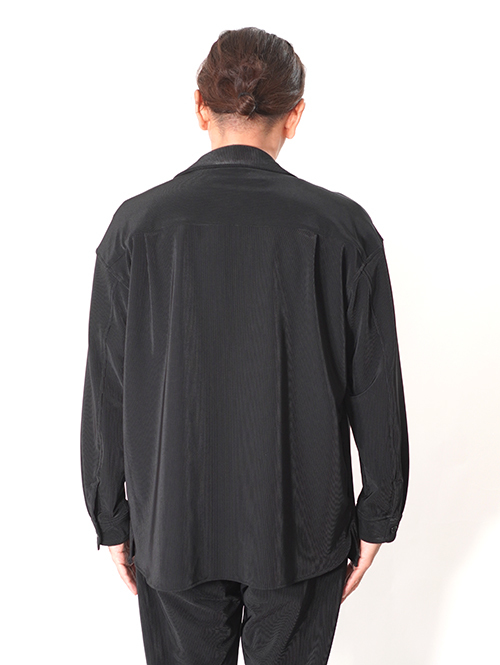 SALUTE HELM  | ロイカ™︎コードピケ サイドポケ付シャツジャケット(56505) - Black