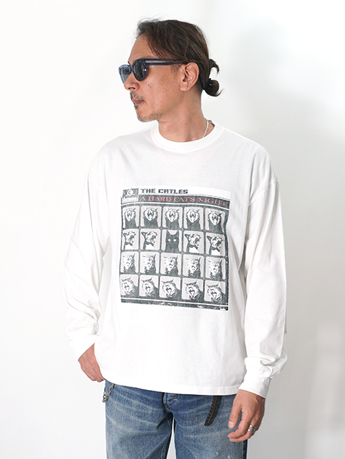 REMI RELIEF | HARD SP加工20/-天竺ロンT(A HARD CATS NIGHT)