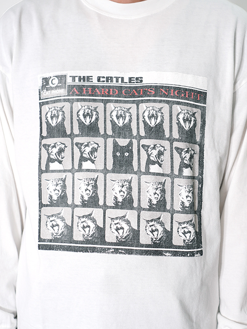 REMI RELIEF | HARD SP加工20/-天竺ロンT(A HARD CATS NIGHT)