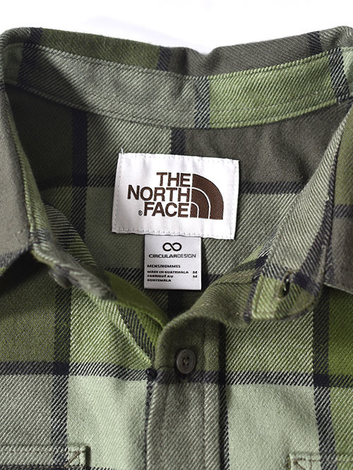 NORTH FACE  USA | ネルチェックシャツ - Olive Green