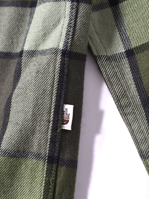 NORTH FACE  USA | ネルチェックシャツ - Olive Green