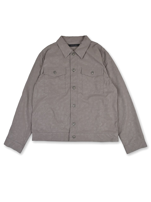 SALUTE HELM  |  ビンテージ フェイクレザー ショート シャツジャケット (36501) - Khaki