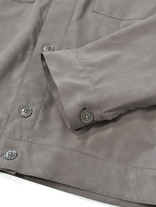 SALUTE HELM  |  ビンテージ フェイクレザー ショート シャツジャケット (36501) - Khaki
