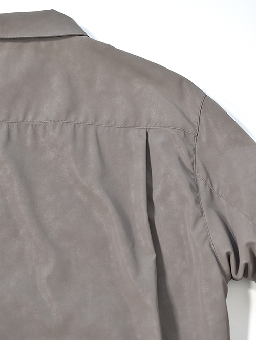SALUTE HELM  |  ビンテージ フェイクレザー ショート シャツジャケット (36501) - Khaki