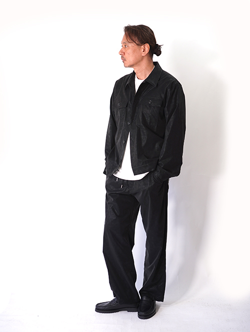 SALUTE HELM  |  ビンテージ フェイクレザー ショート シャツジャケット (36501) - Black